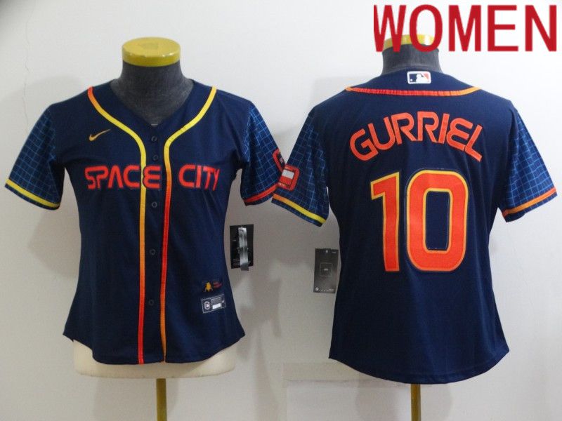 Women Houston Astros #10 Gurriel Blue City Edition Game Nike 2022 MLB Jerseys->youth mlb jersey->Youth Jersey